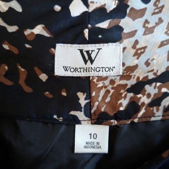 Vtg 90's Worthington Abstract Python Snake Satin Full Circle Skirt Pockets Sz 10 - Picture 3 of 11